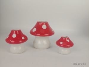 Contemporain Art Déco Rétro Style Rustique De Table <span class=keywords><strong>Vase</strong></span> En <span class=keywords><strong>Porcelaine</strong></span> Décor <span class=keywords><strong>À</strong></span> La Maison SET2 Blanc En Céramique Champignon <span class=keywords><strong>Vase</strong></span> Peinture Glaçure Vintage - Product Image 6