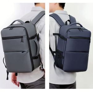 กระเป๋าเป้ธุรกิจพร้อมซิปกันน้ำ สีดำเทา ผ้าเดนิมและซับในโพลีเอสเตอร์ สำหรับใส่แล็ปท็อป - Product Image 3