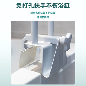 Bathroom Safety <b>Grab</b> <b>Bar</b> Plastic No Drill Installation For Bathtub Elderly Support Handle - Product Image 4