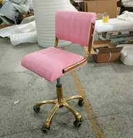 Lit de beauté moderne Tabouret en cuir blanc Chaise avec roulettes Salon de beauté Bar moderne Salon de beauté Petite chaise de barbier