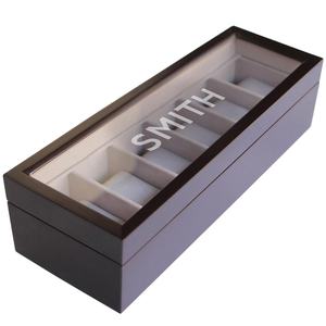 Caja de reloj de madera negra de lujo con pantalla de cuero PU de un solo nivel para estuches de regalo de viaje o joyería - Product Image 1