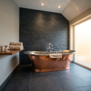 Baignoire de Luxe pour Salle de Bain de Villa, Baignoire Autoportante en Cuivre, Baignoire Ovale en Laiton avec Couvercle, Baignoire de Luxe pour Salle de Bain de Villa - Product Image 1