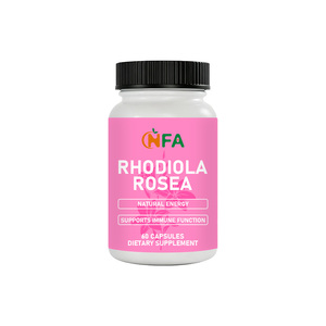 Capsules de Rhodiola Rosea de haute qualité avec extrait végétal de 500 mg, favorisent l'équilibre de l'humeur, capsules alimentaires 100 % naturelles - Product Image 1