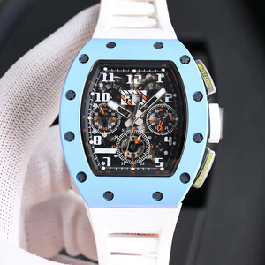 2026 New Men's <b>Automatic</b> <b>Chronograph</b> Skeleton Mechanical Watch Blue Ceramic Tonneau Luxury Sport Wristwatch OEM - Product Image 2