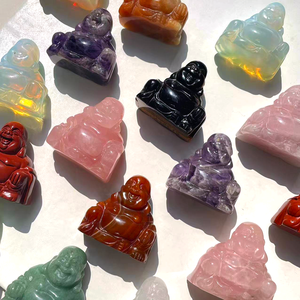 High Quality 3.5cm <strong>Figure</strong> of Buddha Stone Natural rose quartz Healing Crystal Carving Sculpture Craft - Product Image 6