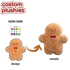 Custom Gingerbread Man Plush Toy - OEM/ODM Customizable Stuffed Doll , Personalized Festive Plush for Holiday <strong>Gifts</strong> &amp; Decor - Product Image 1