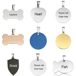 Pendentif en acier inoxydable gravé de haute qualité, 5 couleurs personnalisées en gros, accessoires pour animaux de compagnie, étiquette d'identification, gravure de nom - Product Image 4