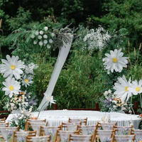 Display Floral bunga aster besar berdiri kertas putih bunga raksasa untuk dekorasi pernikahan