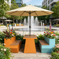 Meubles combinés élégants et résistants aux intempéries avec jardinière pour les loisirs en plein air, les moments de détente et les contextes commerciaux