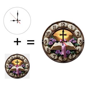 Round Wooden Wall <b>Clock</b> 25Cm Silent Quartz <b>Movement</b> For Home Bedroom Office Decor - Product Image 6