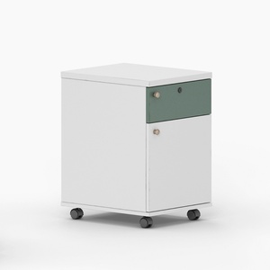Meuble de rangement vert olive en bois avec deux portes coulissantes pour bureau, bibliothèque, armoire de classement, meuble de rangement pour salon - Product Image 6