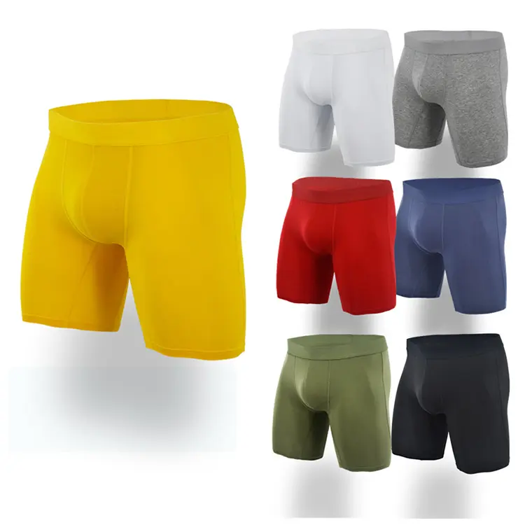 Kj1001 vente en gros de sous-vêtements allongés taille moyenne pour hommes confortables boxeurs sexy respirants pour hommes