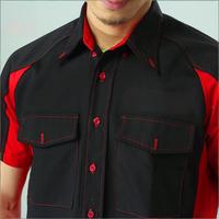 Chemise de travail pour homme avec logo personnalisé |   Uniforme de travail industriel à manches courtes et couleurs contrastées