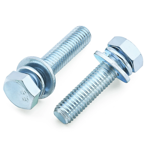 Vis à tête hexagonale en acier au carbone zingué avec rondelle à ressort et rondelle plate, ensemble de vis combinées, vente en gros - Product Image 5