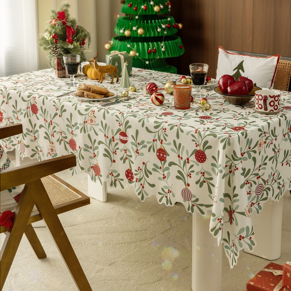 Original Design Floral Printed Tablecolth Christmas Table Cloth Custom Waterproof Table Cover For Dining Table