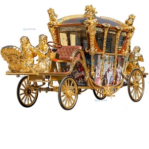 Calèche royale de luxe dorée classique pour mariage/visite touristique, fabricant Zhenda Electric Xuchang, à vendre - Product Image 1