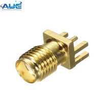 Adaptador coaxial RF de soldadura recta Conector de montaje de borde de panel PCB hembra SMA