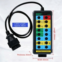 Boîtier de dérivation OBDII automobile 16 broches, moniteur de protocole CAN Bus DLC, outil de diagnostic OBD2, indicateur LED 12-24V pour voitures et camions