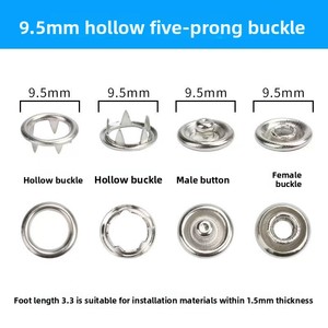 Nhà Máy Giá Hollow 5-Claw Đinh tán Nút cho hàng may mặc, Brass sắt thép không gỉ Snap Nút - Product Image 4