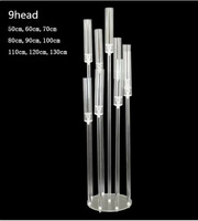 Candélabre en acrylique de 40 pouces de hauteur, porte-bougie en cristal transparent pour centre de table de mariage de luxe, livraison rapide