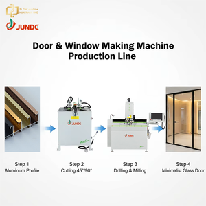 JUNDE Minimalist Glass Cabinet Door Manufacturing Equipment Set CNC Milling + Semi-auto Precision Cutting <b>Saw</b> Combo - Product Image 4