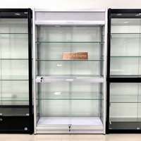 Vitrine de présentation en verre avec cadre en aluminium, verrouillable, étagères en verre réglables, pour magasin de détail - Vente en gros usine
