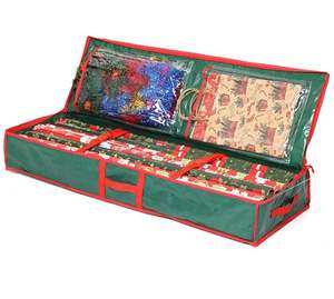 Sacs de rangement pour papier cadeau de Noël, accessoires de fête, conteneur de rangement avec poches intérieures - Product Image 3