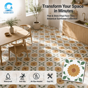 Autocollant de sol auto-adhésif, carrelage à coller, vinyle PVC 3D, imperméable, ignifuge, petit motif floral marocain, décoration de <span class=keywords><strong>cuisine</strong></span> et de maison - Product Image 1