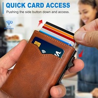 Dompet Kulit Asli Pria Lipat Tiga Multifungsi Ultra Tipis dengan Desain Flip dan Banyak Slot Kartu