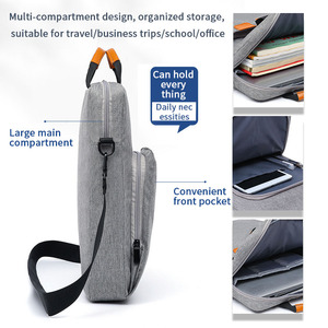 Nova Bolsa Transversal Impermeável Oxford com Zíper para Laptop e <span class=keywords><strong>Tablet</strong></span> (<span class=keywords><strong>10</strong></span>-14 polegadas) - Modelo Simples - Product Image 2
