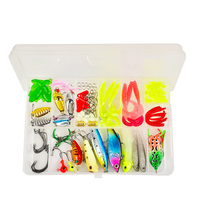 Kit de 92 leurres de pêche : Vib, Têtes plombées, Hameçons crank, Popper, Frogs, Spinners, leurres pour brochet et bar, Minnow, Earthworm Combo