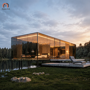 Casa Modular Prefabricada de Acero y Vidrio, Casas Prefabricadas con Espejos para Hoteles y Resorts en Terrenos No Utilizados - Product Image 1