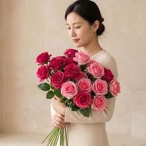 Roses artificielles en soie, haute simulation, toucher hydratant, décoration de mariage, ornements pour la maison - Product Image 1