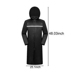 معطف واق من المطر طويل بغطاء للرأس مع شعار مخصص، عالي الوضوح وعاكس للضوء ومقاوم للماء، مناسب لأعمال البناء والفعاليات الجماعية - Product Image 3