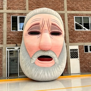 Masque japonais traditionnel gonflable géant, logo personnalisé, modèle de masque Tengu, grand masque <span class=keywords><strong>Okina</strong></span>, masque Oni énorme pour la publicité/les événements de festival - Product Image 2