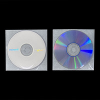 Lengan cakram CD DVD sisi ganda plastik bening kristal kualitas tinggi