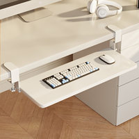 Support de fixation sans perçage, éco-responsable, durable, en bois, pour clavier et souris, extension de bureau, étagère coulissante, tiroir de rangement, bureau