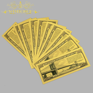 Hot Sales America Broolyn Bridge Bankbiljet 100 dollar in 24k verguld goud voor verzameling - Product Image 5