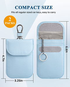 Sac Faraday en cuir PU, pochette porte-clés de voiture Faraday protecteur Signal de téléphone portable bloquant l'étui portefeuille de clé de voiture <span class=keywords><strong>anti</strong></span>-<span class=keywords><strong>piratage</strong></span> - Product Image 5