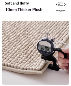 Non-Slip Extra Soft Absorbent Chenille Bath Mats &amp; Rugs-Stain Resistant Machine Washable Solid Color with Hot Adhesive Backing - Product Image 5