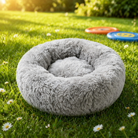 Ultra-Komfortables Rundes Donut-Haustierbett Langes Plüschiges Flauschiges Katzen- und Hundebett Abnehmbare Waschbare Zottelige Haustiermatte Sofa-Nest Großhandel