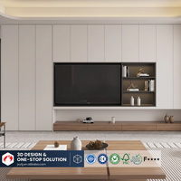 Meuble TV de salon moderne et luxueux, personnalisable, avec grand rangement, en panneau de paille écologique, pour usage domestique