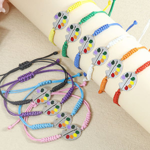 New arrival sports club promotion <b>gift</b> giveaway bracelet Baseball Football charm braided adjustable bracelet - Product Image 1