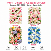 Panel Bunga Buatan 40x60cm Motif Campuran Daun Mawar Hijau, Dekorasi Latar Belakang Acara Pernikahan/Mall, Dinding Bunga Buatan