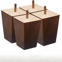 Pieds de remplacement carrés en bois massif pour canapé, fauteuil, pouf, causeuse et table basse