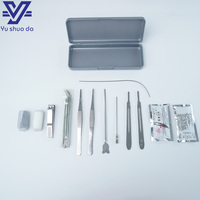 Ensemble d'instruments d'autopsie en acier inoxydable de qualité supérieure, 19 pièces, kit de dissection post-mortem professionnel, boîte en bois, réutilisable, fournitures de laboratoire