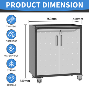 Carrello Portautensili Mobile Moderno Bizoe in Ferro Resistente, Regolabile e Bloccabile, con 4 Ruote Girevoli per Casa, Ufficio e Officina - Product Image 6