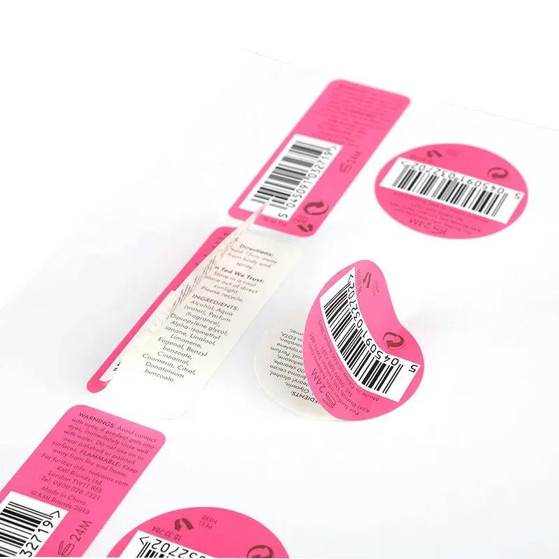 맞춤 양면 인쇄 자기 접착제 레이어 라벨 일련 번호 바코드 스티커