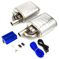 Silencieux d'échappement de voiture en acier inoxydable de 2/ 2.5/ 3 pouces avec double télécommande pompe à air gauche et droite