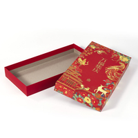 Boîte cadeau de luxe en papier bleu couché avec intérieur en satin protecteur, boîte rigide en carton personnalisée pour bonbons